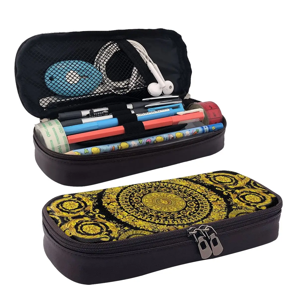 Decorative Golden Medallion Baroque Leather Pencil Case for Studen Gifts Pen Box Pencil Bag Stationery Supplies Pen Holder Bag
Decorative Golden Medallion Baroque Leather Pencil Case for Studen Gifts Pen Box Pencil Bag Stationery Supplies Pen Holder Bag