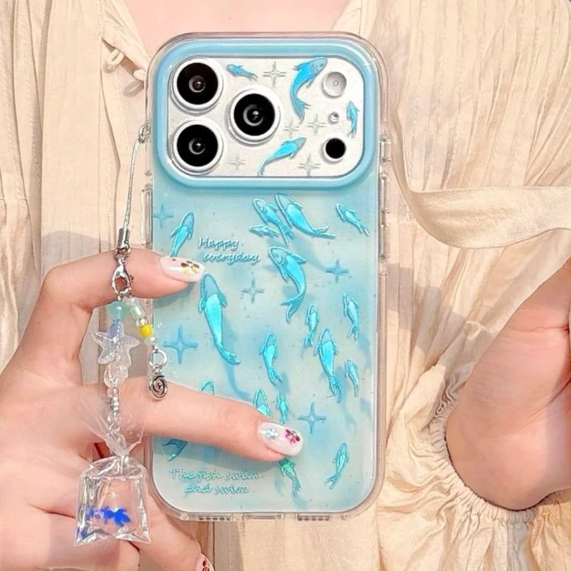Phone Case For iPhone 17 16 15 Pro Max New INS Creativity Colorful Koi Pattern Hard Backplane Protective Cover With Pendant
Phone Case For iPhone 17 16 15 Pro Max New INS Creativity Colorful Koi Pattern Hard Backplane Protective Cover With Pendant