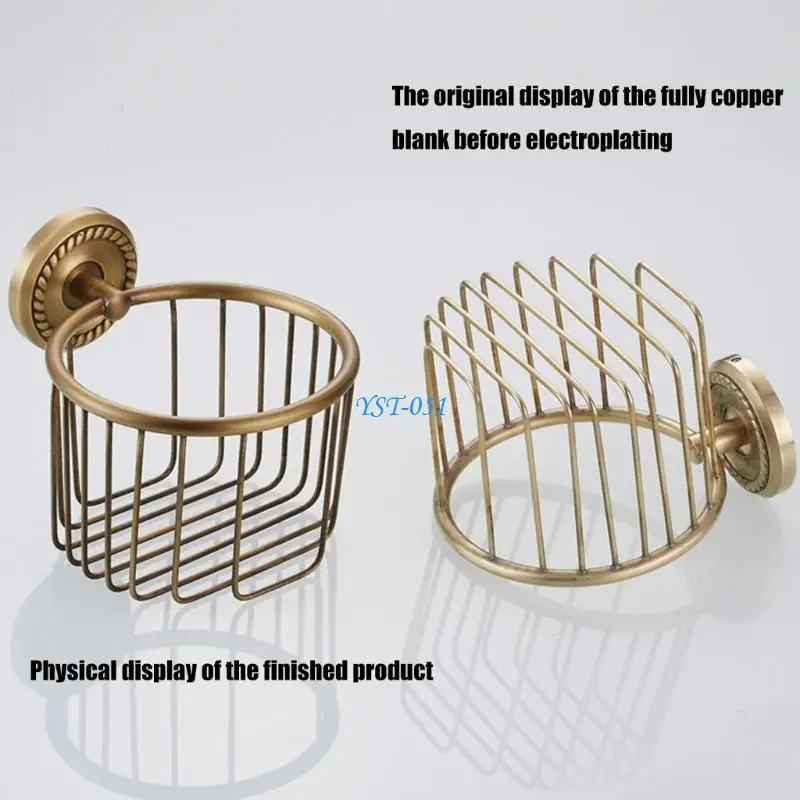 E15A Metal Bathroom Wall Mount Toilet Paper Dispenser Traditional Appearance Toilet Roll Basket Elegant Bathroom Accessories
E15A Metal Bathroom Wall Mount Toilet Paper Dispenser Traditional Appearance Toilet Roll Basket Elegant Bathroom Accessories