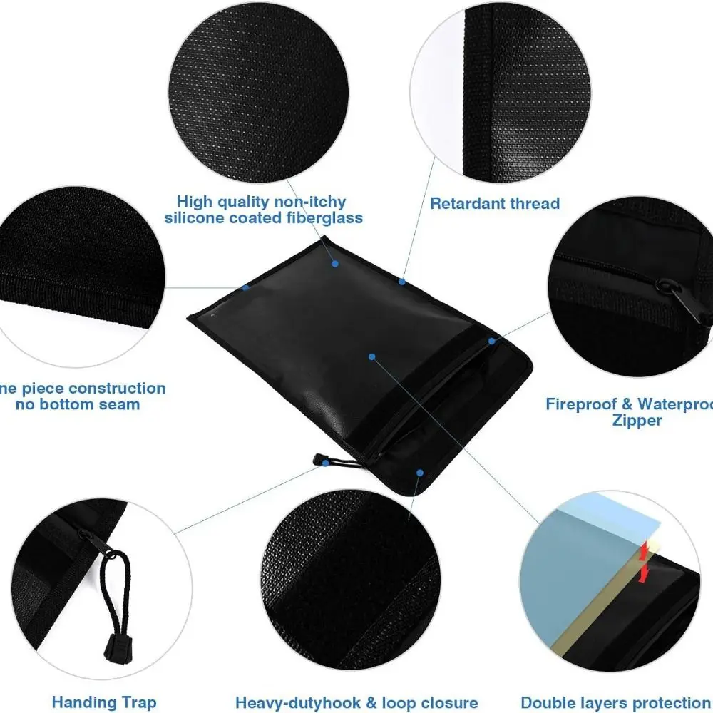 Waterproof Fireproof Document Bag Portable S/M/L Fireproof Shielding Folder Zipper Closure Signal Blocker
Waterproof Fireproof Document Bag Portable S/M/L Fireproof Shielding Folder Zipper Closure Signal Blocker