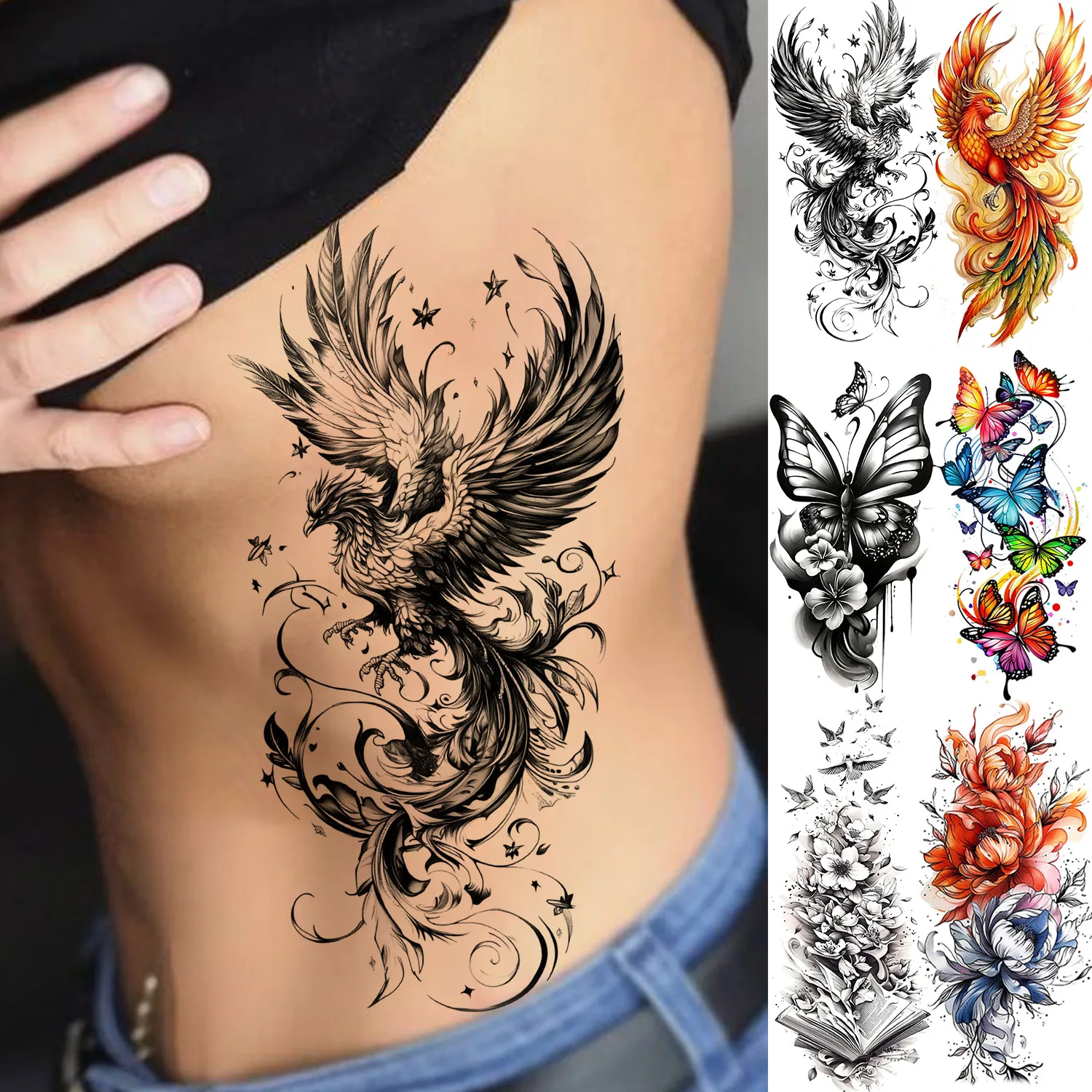 1 Sheet Gorgeous Phoenix Butterfly Temporary Tattoos For Women Waterproof Flowers Tatoos Realistic Fake Tattoo Sticker Last Long
1 Sheet Gorgeous Phoenix Butterfly Temporary Tattoos For Women Waterproof Flowers Tatoos Realistic Fake Tattoo Sticker Last Long