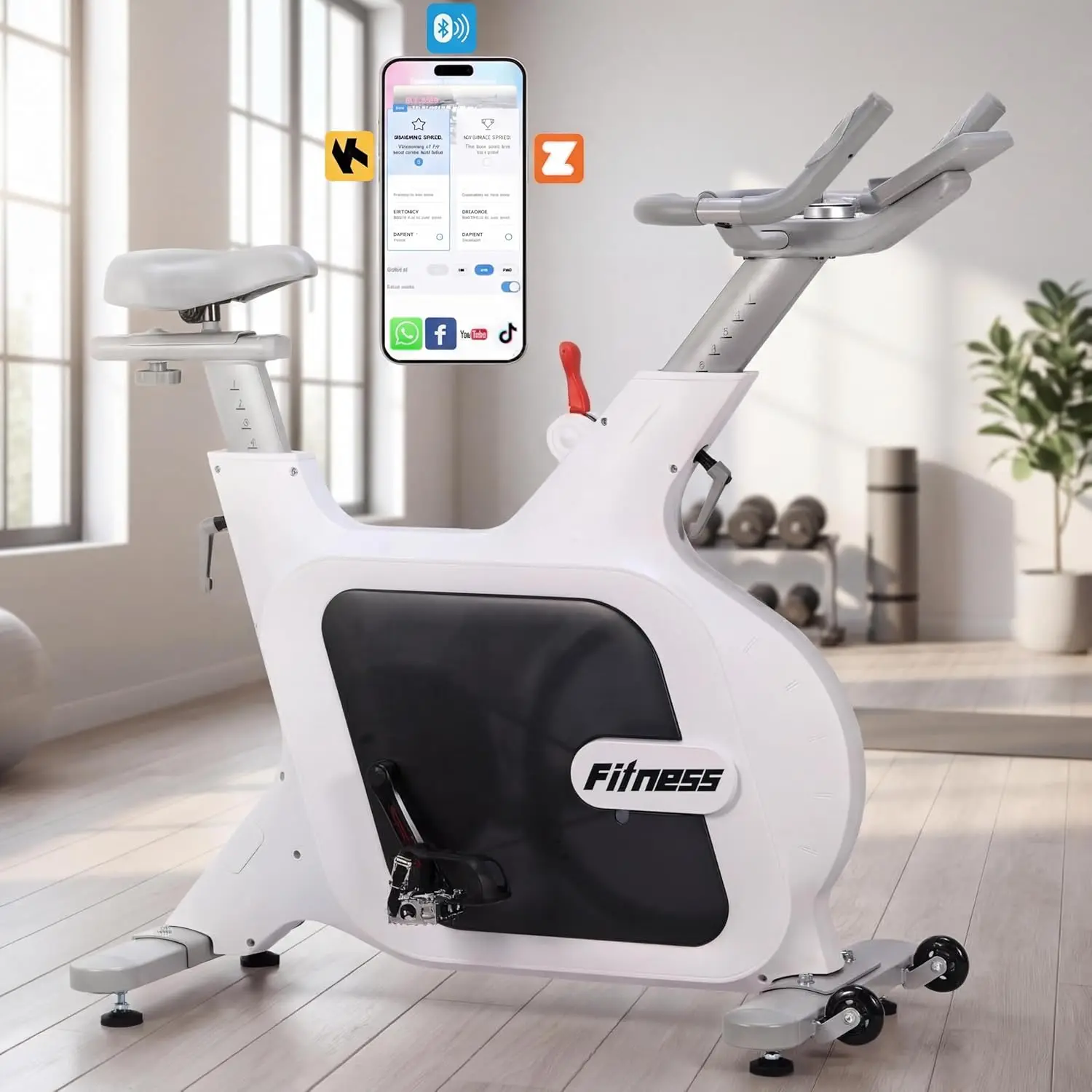 Garvee with LCD Display & Pulse Sensors Bluetooth App Connectivity Magnetic Exercise Bike, 32-Level Quiet Stationary Bike Adjustable Seat Handlebar for Home
Garvee with LCD Display & Pulse Sensors Bluetooth App Connectivity Magnetic Exercise Bike, 32-Level Quiet Stationary Bike Adjustable Seat Handlebar for Home