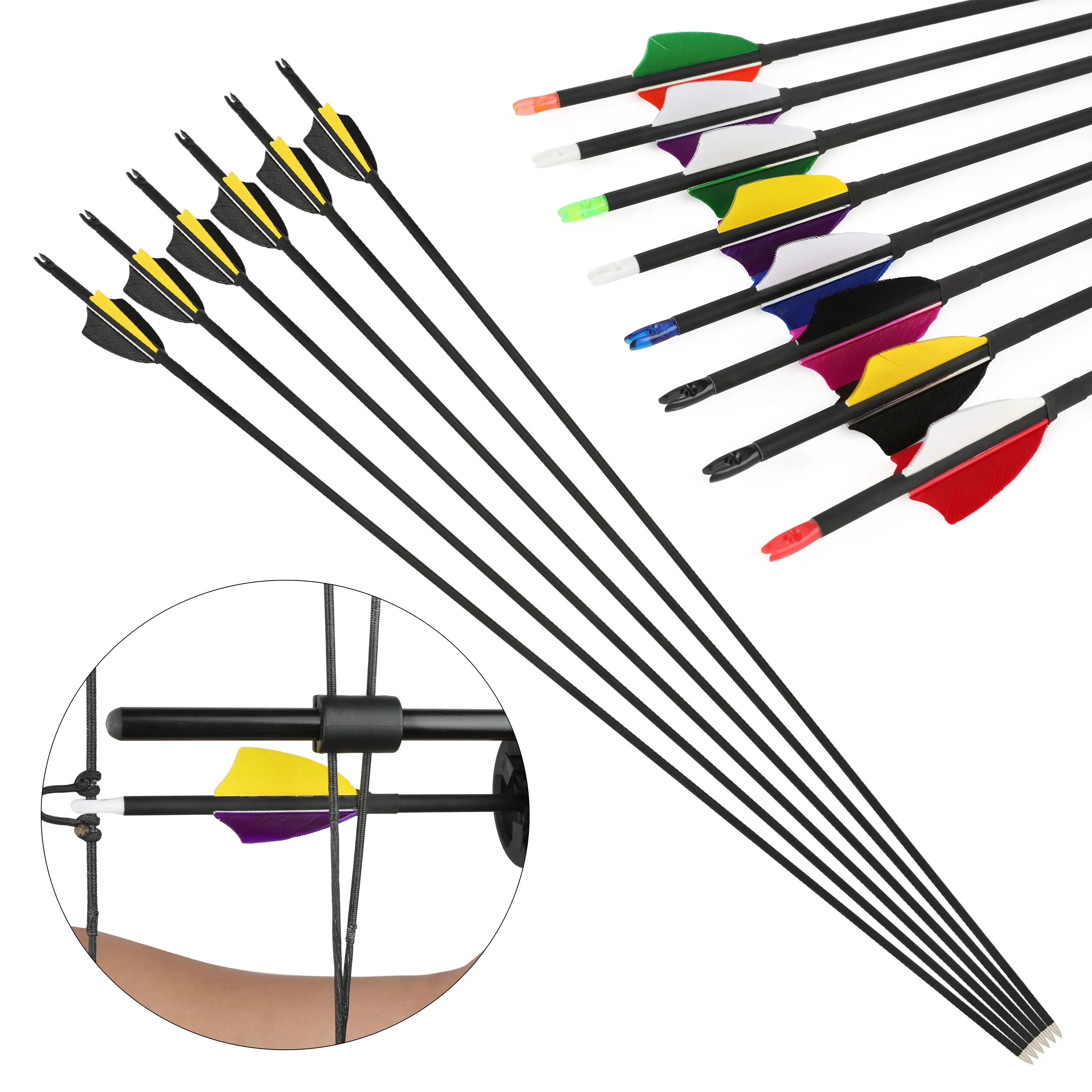 6/12pcs 32inch Carbon Arrow Spine 1000 Archery Arrow 60grain Arrowhead for Compound Bow Recurve Bow Hunting Shooting Targeting
6/12pcs 32inch Carbon Arrow Spine 1000 Archery Arrow 60grain Arrowhead for Compound Bow Recurve Bow Hunting Shooting Targeting