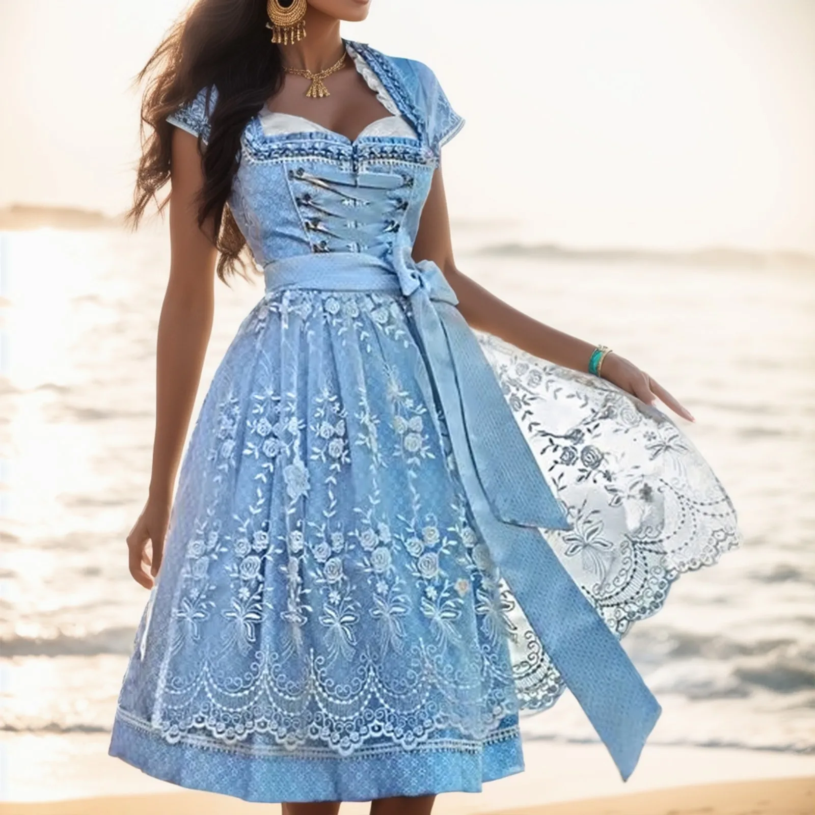 2024 Summer Dresses For Women Vintage Oktoberfest Party Dress High Waist Short Sleeve Skirt Adult Beer Costume Cosplay Clothes
2024 Summer Dresses For Women Vintage Oktoberfest Party Dress High Waist Short Sleeve Skirt Adult Beer Costume Cosplay Clothes