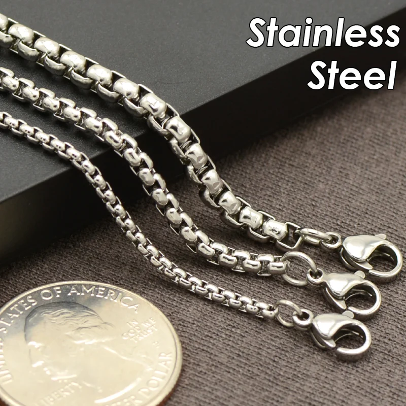 50 x Round Box Chain Necklace for Men Women Tarnish Free Box Chain Stainless Steel Necklace for Jewelry Making
50 x Round Box Chain Necklace for Men Women Tarnish Free Box Chain Stainless Steel Necklace for Jewelry Making