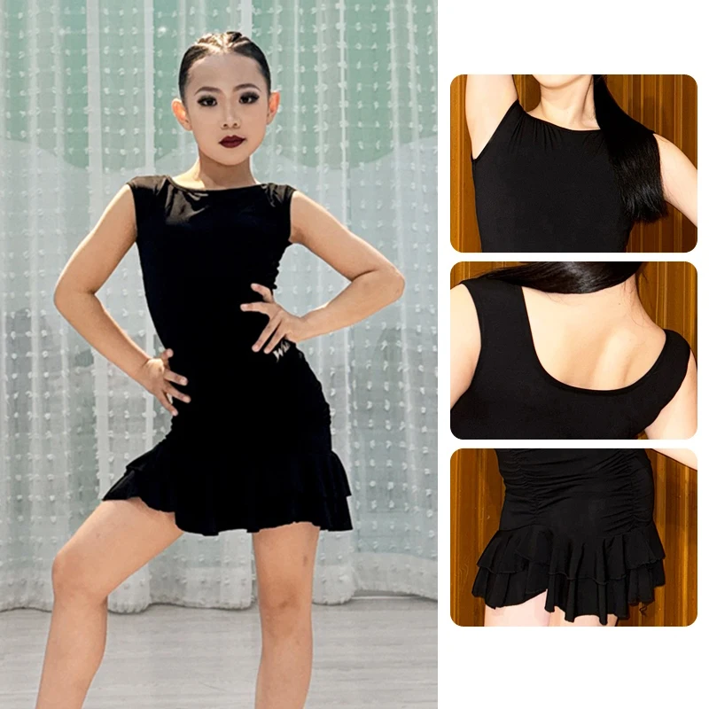 Black Latin Dance Suit For Training New Summer Girl Performance Dress Sleeveless Stage Wear Kid Rumba Samba Practice Wear 1765
Black Latin Dance Suit For Training New Summer Girl Performance Dress Sleeveless Stage Wear Kid Rumba Samba Practice Wear 1765
