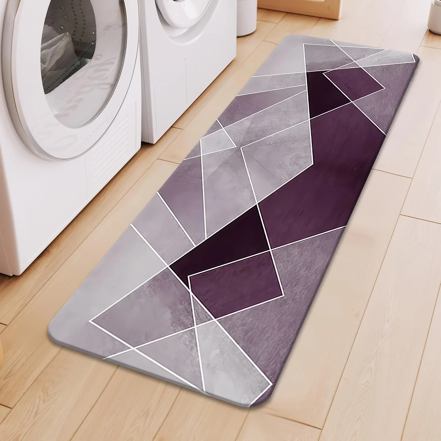 Modern Purple Geometric Kitchen Long Mat, Non-Slip Washable Durable Runner Rug for Kitchen, Bathroom, Laundry Room Decor
Modern Purple Geometric Kitchen Long Mat, Non-Slip Washable Durable Runner Rug for Kitchen, Bathroom, Laundry Room Decor