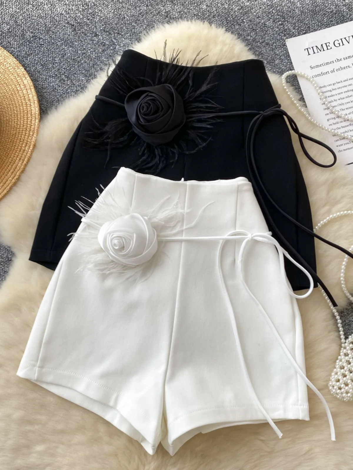 Basics Vintage Casual Shorts High Waist Chic 3D Floral Wide Leg Short Pants Streetwear Korean Clothes Ladies White Office Shorts
Basics Vintage Casual Shorts High Waist Chic 3D Floral Wide Leg Short Pants Streetwear Korean Clothes Ladies White Office Shorts