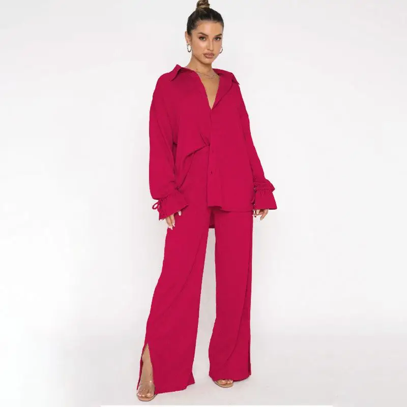 Long Pants Set, Two-piece Clothing, Long-sleeve Shirt, and Wide-leg Straight-leg Pants 2025 New Model Skirt Sets
Long Pants Set, Two-piece Clothing, Long-sleeve Shirt, and Wide-leg Straight-leg Pants 2025 New Model Skirt Sets