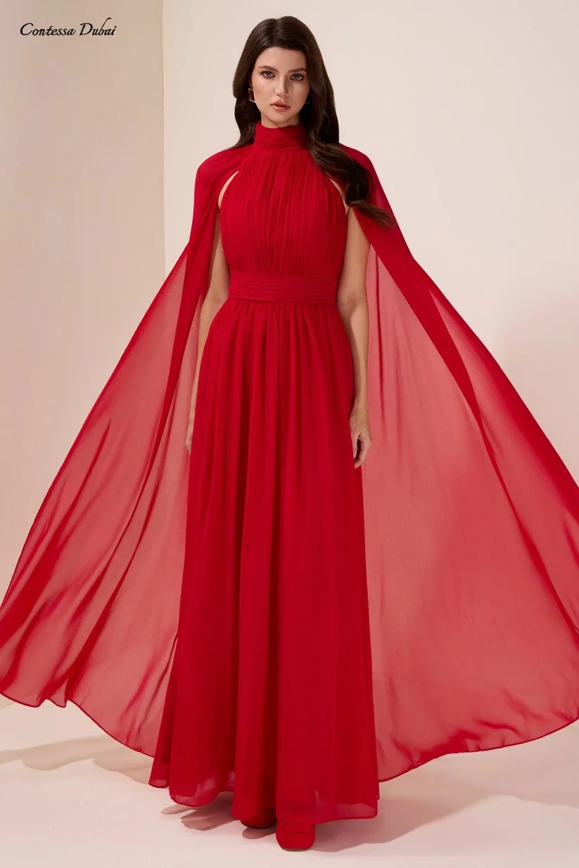 Contessa Custom evening dress formal gown wedding guest dress high neck pleated chiffon Aline cape floor length elegant romantic
Contessa Custom evening dress formal gown wedding guest dress high neck pleated chiffon Aline cape floor length elegant romantic