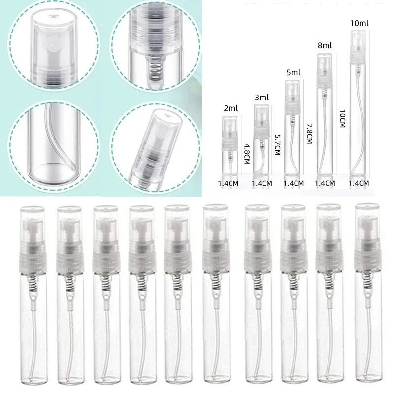 100Pcs 2-10ml Mini Transparent Perfume Glass Spray Bottles Sprayer Vial Refillable Cosmetic Sample Containers For Perfume Liquid
100Pcs 2-10ml Mini Transparent Perfume Glass Spray Bottles Sprayer Vial Refillable Cosmetic Sample Containers For Perfume Liquid
