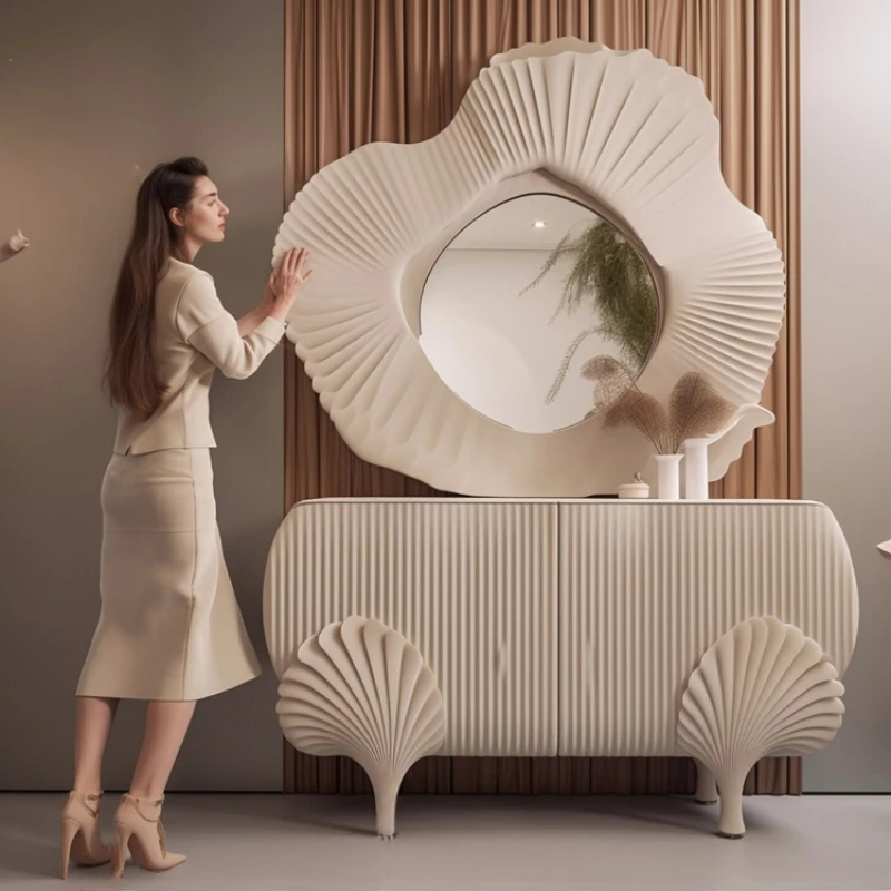 The entrance door is facing the entrance cabinet, French cream style entrance cabinet, solid wood creative sideboard
The entrance door is facing the entrance cabinet, French cream style entrance cabinet, solid wood creative sideboard