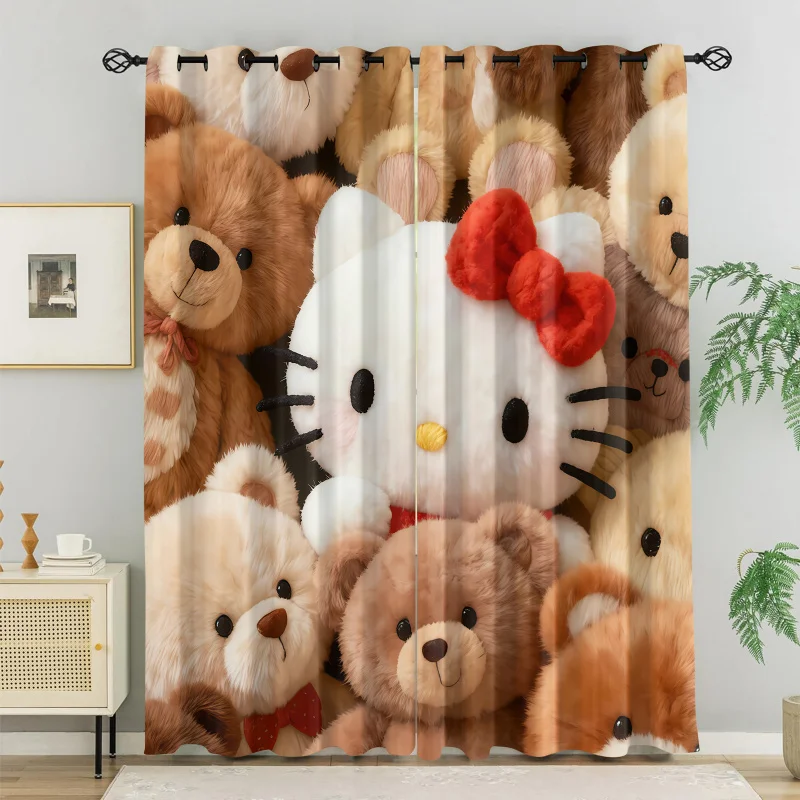 Hello Kitty Blackout Grommet Curtains 85% Light Blocking Noise Reducing Plush Teddy Bear Cartoon Window Drapes For Bedroom Decor
Hello Kitty Blackout Grommet Curtains 85% Light Blocking Noise Reducing Plush Teddy Bear Cartoon Window Drapes For Bedroom Decor