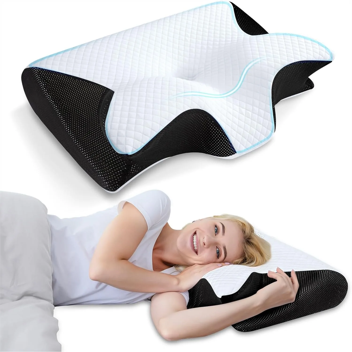 Memory Foam Cervical Pillow for Neck Pain Relief, Ergonomic Contour Support for Side Back Stomach Sleepers
Memory Foam Cervical Pillow for Neck Pain Relief, Ergonomic Contour Support for Side Back Stomach Sleepers