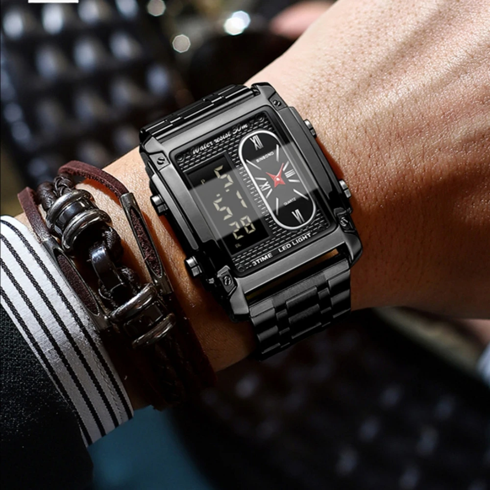 Men's Fashion Creative Electronic Quartz Dual Movement Watches Male Multifunctional Waterproof Digital Led Watch For Man Clock
Men's Fashion Creative Electronic Quartz Dual Movement Watches Male Multifunctional Waterproof Digital Led Watch For Man Clock