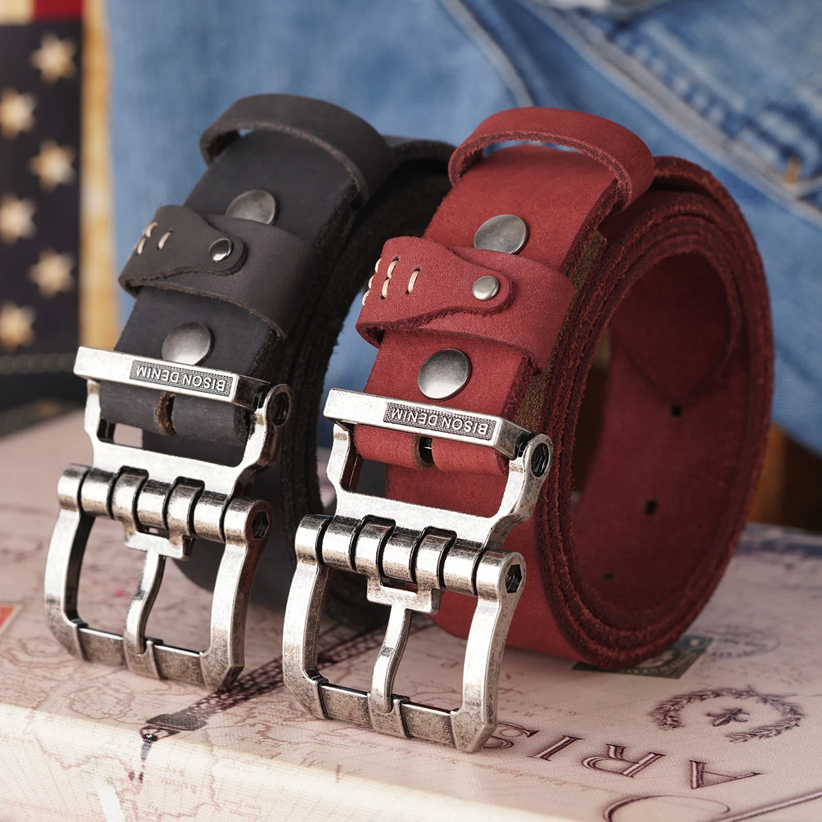 BISON DENIM Top Layer Leather Belt for Men Vintage High-quality Casual Belt with Pin Buckle For Jeans - Suitable for Casual Wear
BISON DENIM Top Layer Leather Belt for Men Vintage High-quality Casual Belt with Pin Buckle For Jeans - Suitable for Casual Wear
