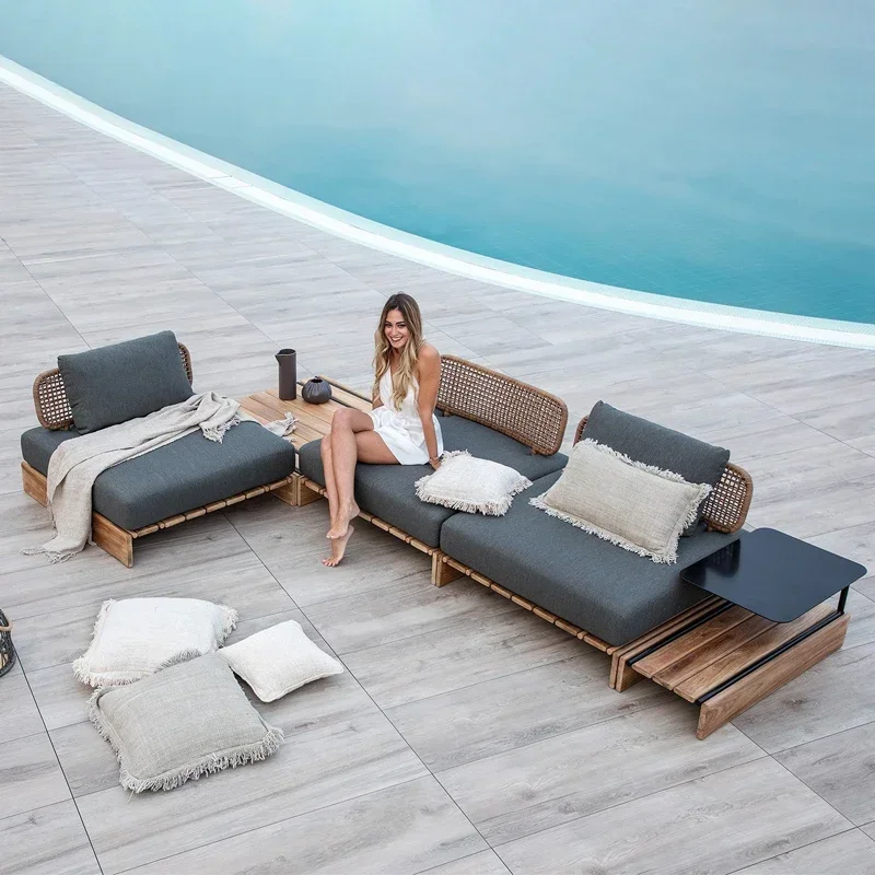 Outdoor Sofa Rattan Terrace Solid Wood Platform Coffee Table Waterproof and Sun Protection Leisure Sofa Furniture Combination
Outdoor Sofa Rattan Terrace Solid Wood Platform Coffee Table Waterproof and Sun Protection Leisure Sofa Furniture Combination