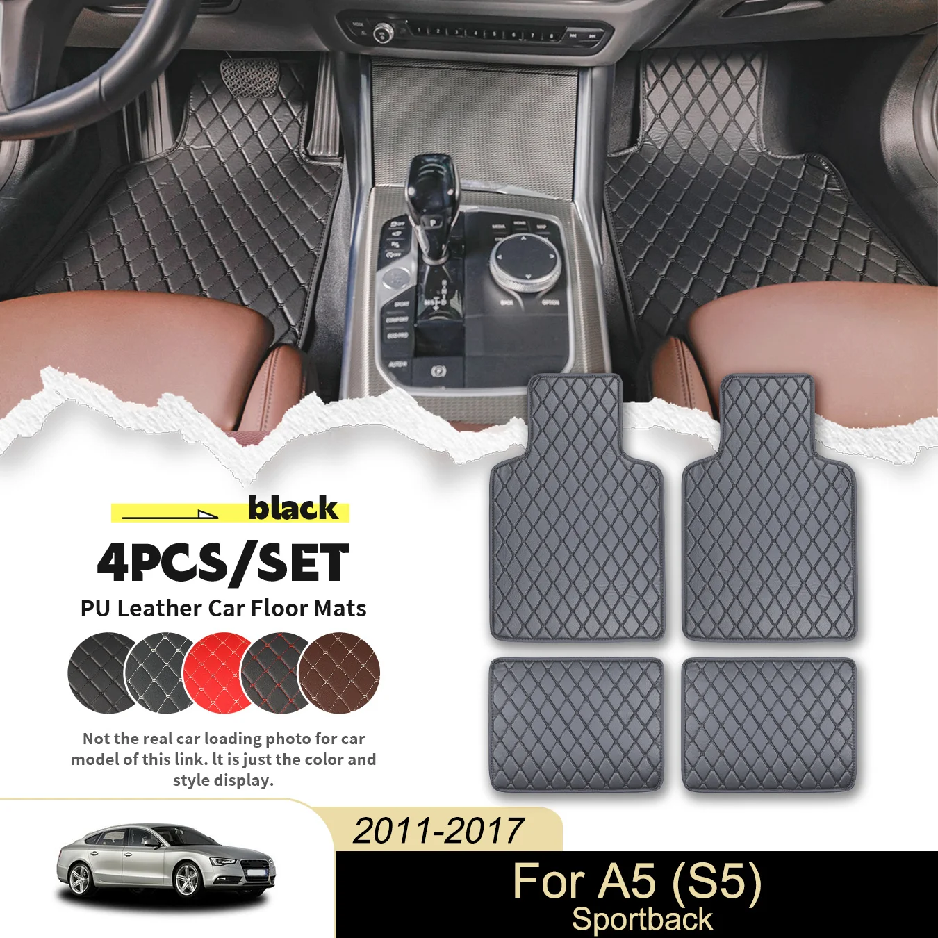 4 шт. универсальные автомобильные коврики для Audi A5 Sportback (S5) 2011-2017, водонепроницаемые и устойчивые к пятнам, легко моющиеся
4 шт. универсальные автомобильные коврики для Audi A5 Sportback (S5) 2011-2017, водонепроницаемые и устойчивые к пятнам, легко моющиеся