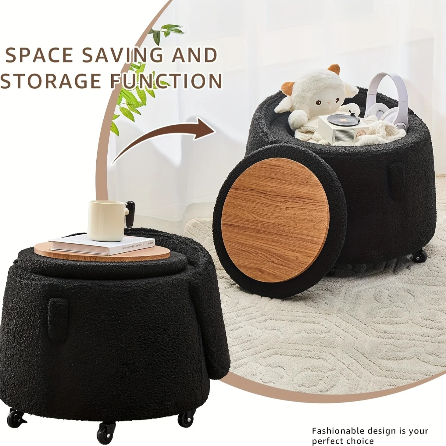 Storage Ottoman Modern Vanity Stool with Back Teddy Velvet Footstool with Extra Seating Small Side Table Footrest Stool Makeup, Bedroom
Storage Ottoman Modern Vanity Stool with Back Teddy Velvet Footstool with Extra Seating Small Side Table Footrest Stool Makeup, Bedroom