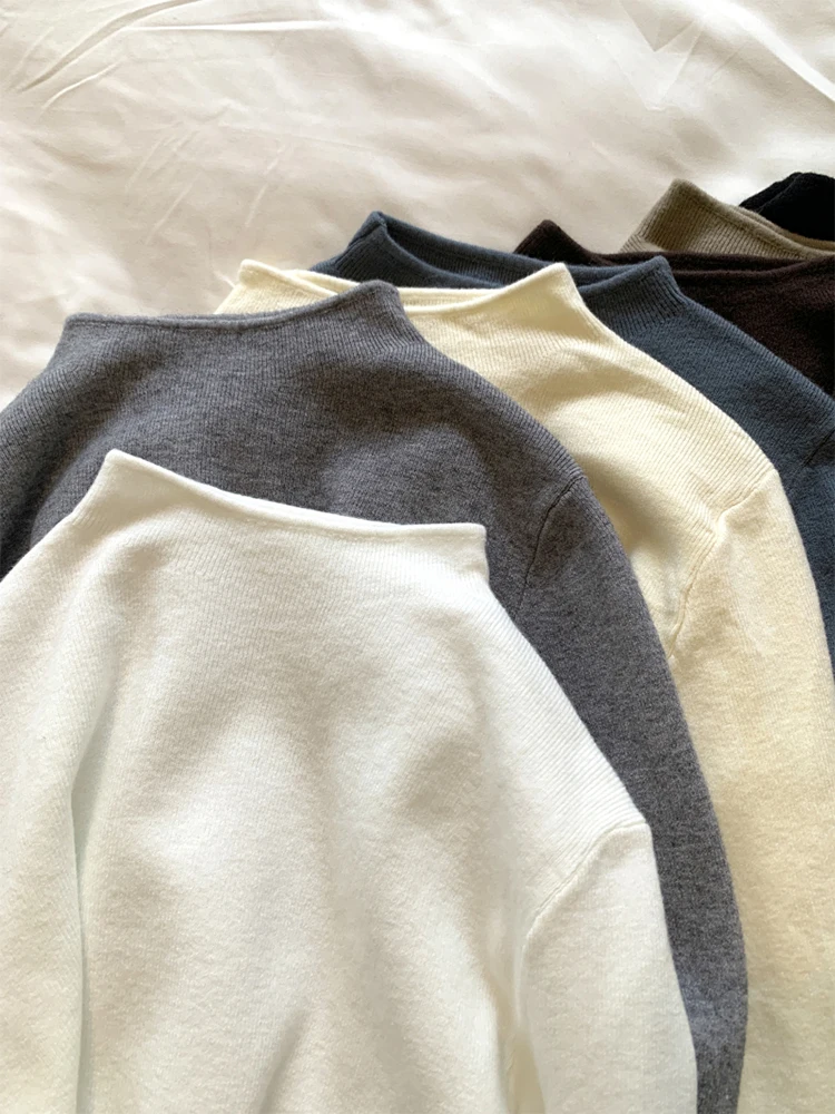 Women's Knitted Base Shirt Half High Collar Spring Autumn Outerwear Gentle Pure Color Top Inner Wear Winter Sweater
Women's Knitted Base Shirt Half High Collar Spring Autumn Outerwear Gentle Pure Color Top Inner Wear Winter Sweater