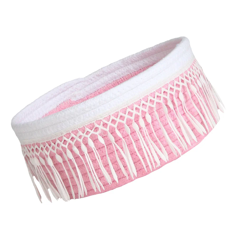 1pc Nordic Style Simple Desktop Sundries Container Tassel Storage Basket Pink White Cloth Fabric Home Office Hotel Organizer Bin
1pc Nordic Style Simple Desktop Sundries Container Tassel Storage Basket Pink White Cloth Fabric Home Office Hotel Organizer Bin