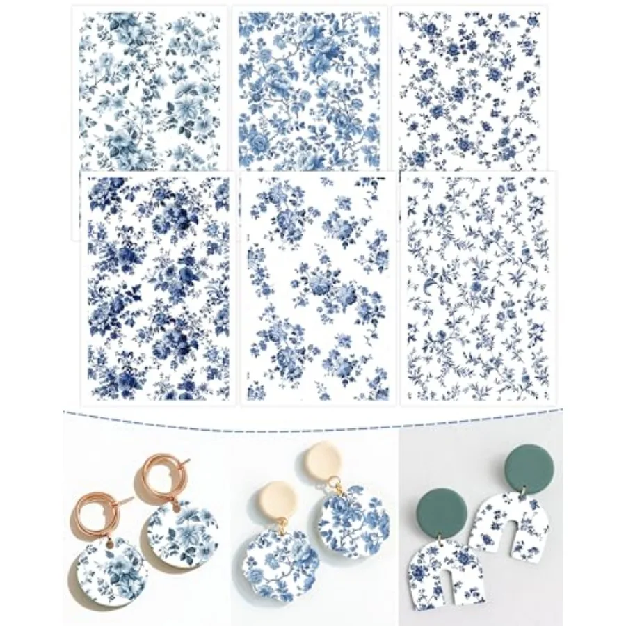 Puocaon Blue Flower Clay Transfer Paper - 18 Pcs Traditional Chinoiserie Art Design Transfer Sheets for Polymer Clay Blue Flora
Puocaon Blue Flower Clay Transfer Paper - 18 Pcs Traditional Chinoiserie Art Design Transfer Sheets for Polymer Clay Blue Flora
