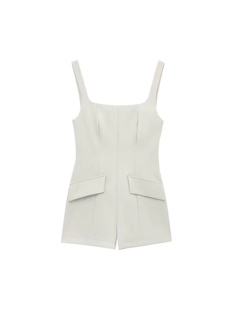 TRZA Women's Fashion Front Lapels Strappy Playsuit Square Neck Side Zipper Jumpsuit for Females
TRZA Women's Fashion Front Lapels Strappy Playsuit Square Neck Side Zipper Jumpsuit for Females