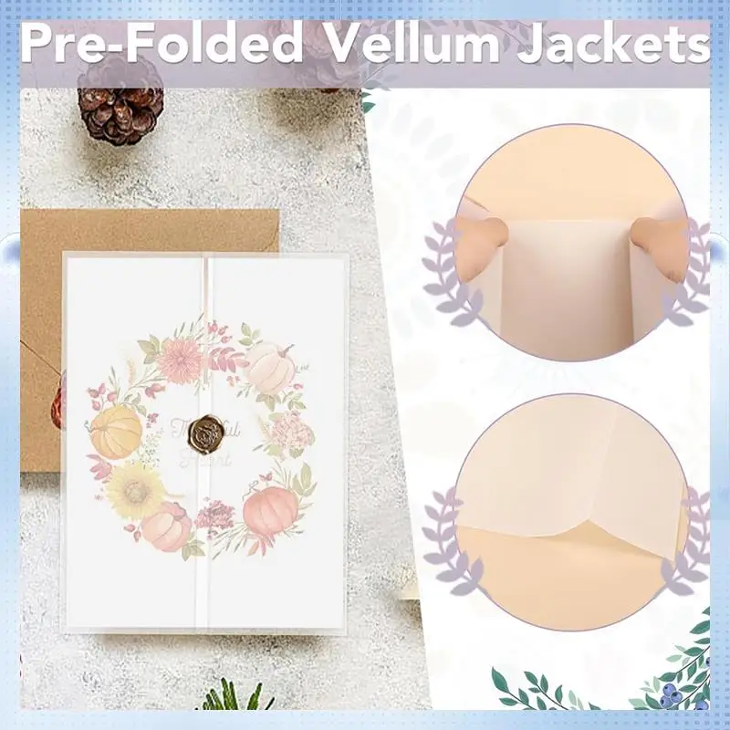A82Q-100Pack Vellum Jackets For 5X7 Invitations,Pre Folded Vellum Wraps, Wedding Birthday Invitation Vellum Paper, Wedding
A82Q-100Pack Vellum Jackets For 5X7 Invitations,Pre Folded Vellum Wraps, Wedding Birthday Invitation Vellum Paper, Wedding