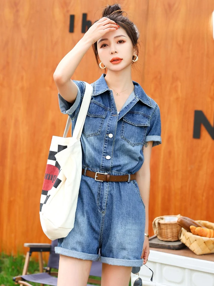 Summer New Women's Denim Jumpsuit Casual Slimming Thin Model ort Pants Middle Waist Wide Leg Pants Comfortable Commute Sle
Summer New Women's Denim Jumpsuit Casual Slimming Thin Model ort Pants Middle Waist Wide Leg Pants Comfortable Commute Sle