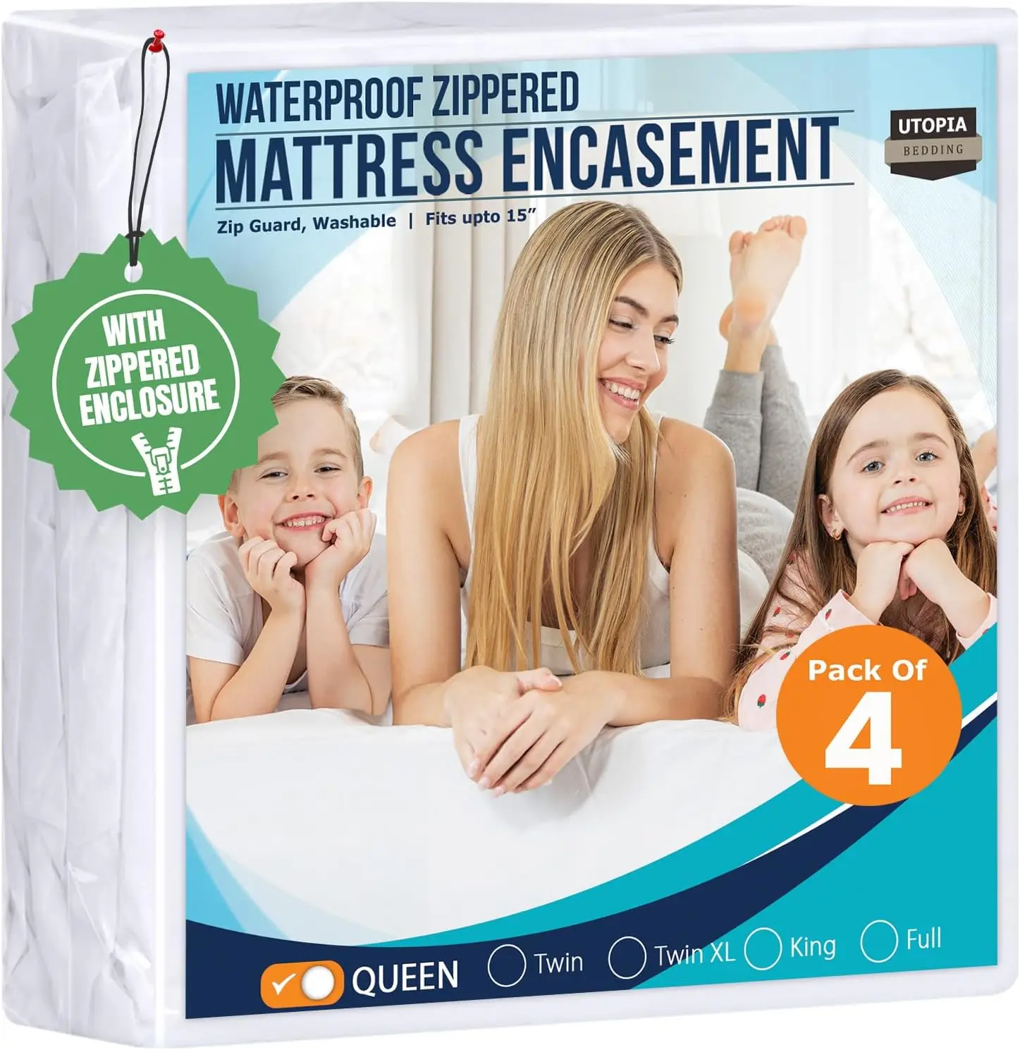 Queen Mattress Protector 4-Pack, Waterproof, Zippered, Bed Bug Proof, Soft & Absorbent
Queen Mattress Protector 4-Pack, Waterproof, Zippered, Bed Bug Proof, Soft & Absorbent