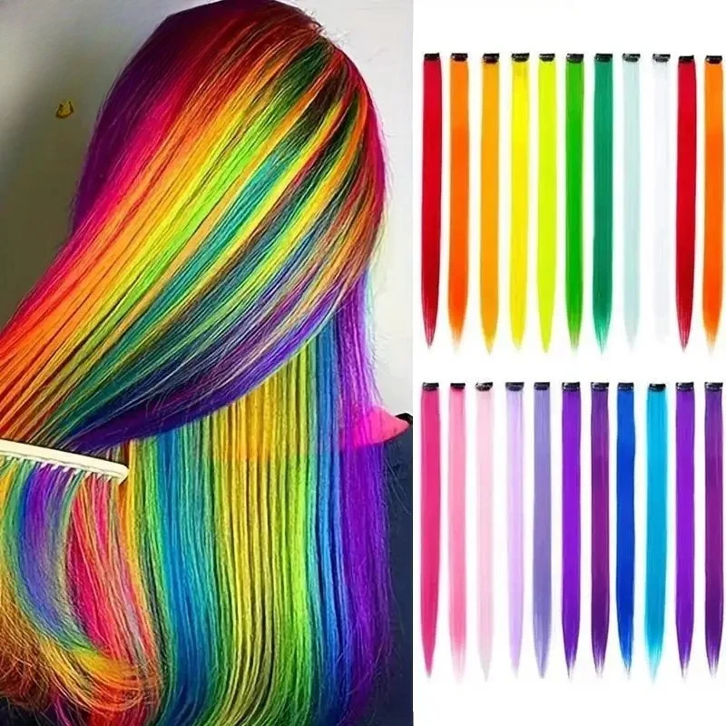 Synthetic 10pcs Colored Hair Synthetic Extensions Colorful Clip in Hair Long Straight Hair for Kids Girls Women
Synthetic 10pcs Colored Hair Synthetic Extensions Colorful Clip in Hair Long Straight Hair for Kids Girls Women