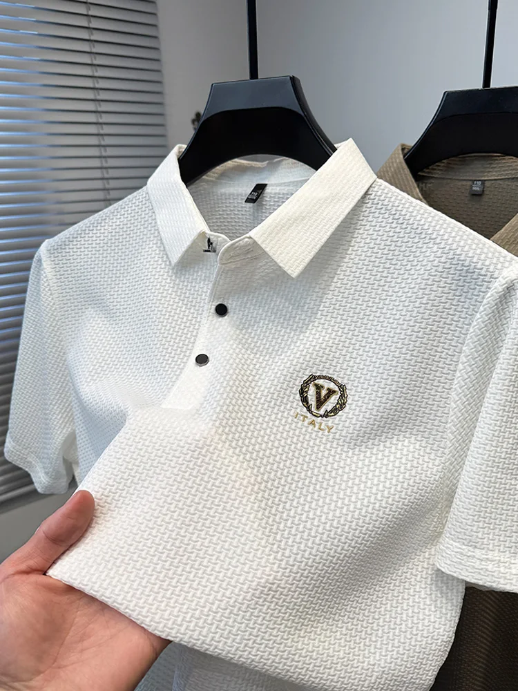 Men's ice silk short sleeved T-shirt men's summer new item polo shirt middle-aged dad new item fashionable business casual
Men's ice silk short sleeved T-shirt men's summer new item polo shirt middle-aged dad new item fashionable business casual