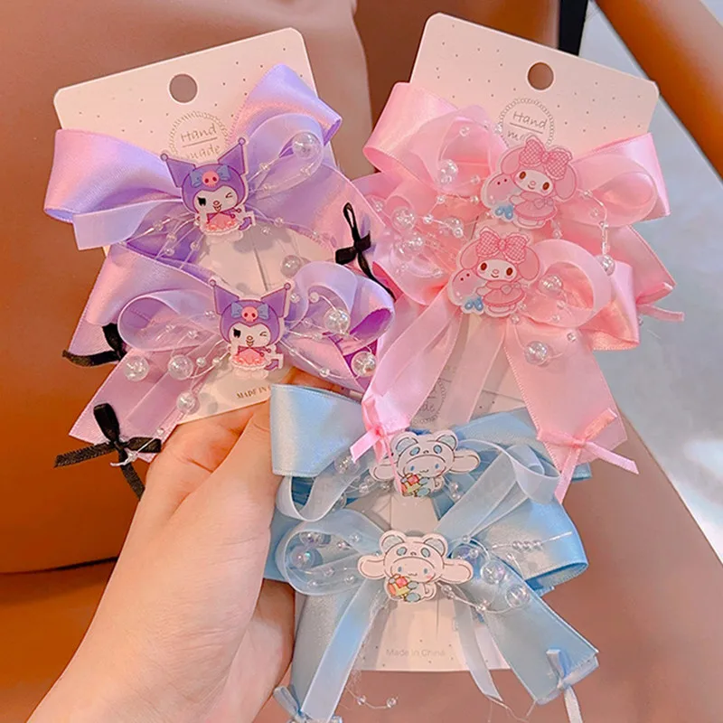 2 шт., заколка для волос Sanrio Kuromi My Melody Cinnamoroll, милая заколка для волос с бантом для девочек, аксессуары для маленьких девочек
2 шт., заколка для волос Sanrio Kuromi My Melody Cinnamoroll, милая заколка для волос с бантом для девочек, аксессуары для маленьких девочек