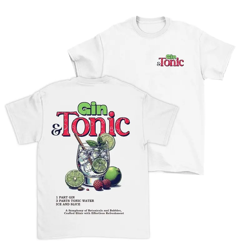 Mens or Women's, GIN & TONIC Unisex T-Shirt, Drink Cocktail Themed Gift, Made From Organic Cotton
Mens or Women's, GIN & TONIC Unisex T-Shirt, Drink Cocktail Themed Gift, Made From Organic Cotton