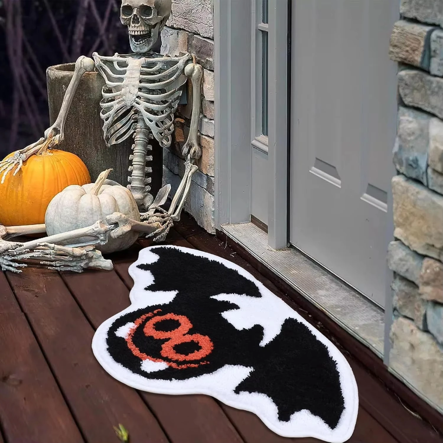 VIKAMA Halloween-Themed Quirky Alien Imitation Cashmere Carpet Ghost Face Pumpkin Bat-Shaped Entrance Hall Home Decoration
VIKAMA Halloween-Themed Quirky Alien Imitation Cashmere Carpet Ghost Face Pumpkin Bat-Shaped Entrance Hall Home Decoration