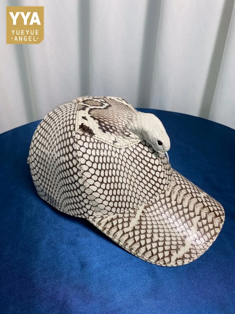 Personality Accessories Hat Designer Streetwear Mens Genuine Leather Visors Hip Hop Outside High Quality Snakeskin Peaked Cap
Personality Accessories Hat Designer Streetwear Mens Genuine Leather Visors Hip Hop Outside High Quality Snakeskin Peaked Cap