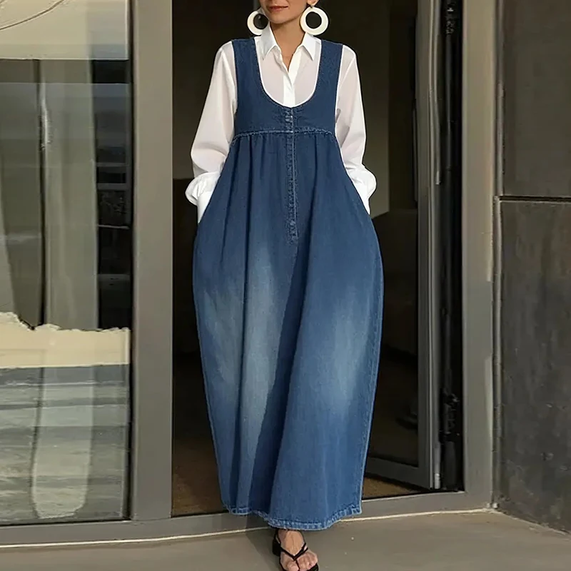 Женское элегантное платье с U-образным вырезом, свободного кроя, для вечеринок, модное простое платье-жилет на пуговицах с плиссировкой, летнее повседневное платье с карманами, однотонное длинное платье 2026 года
Женское элегантное платье с U-образным вырезом, свободного кроя, для вечеринок, модное простое платье-жилет на пуговицах с плиссировкой, летнее повседневное платье с карманами, однотонное длинное платье 2026 года