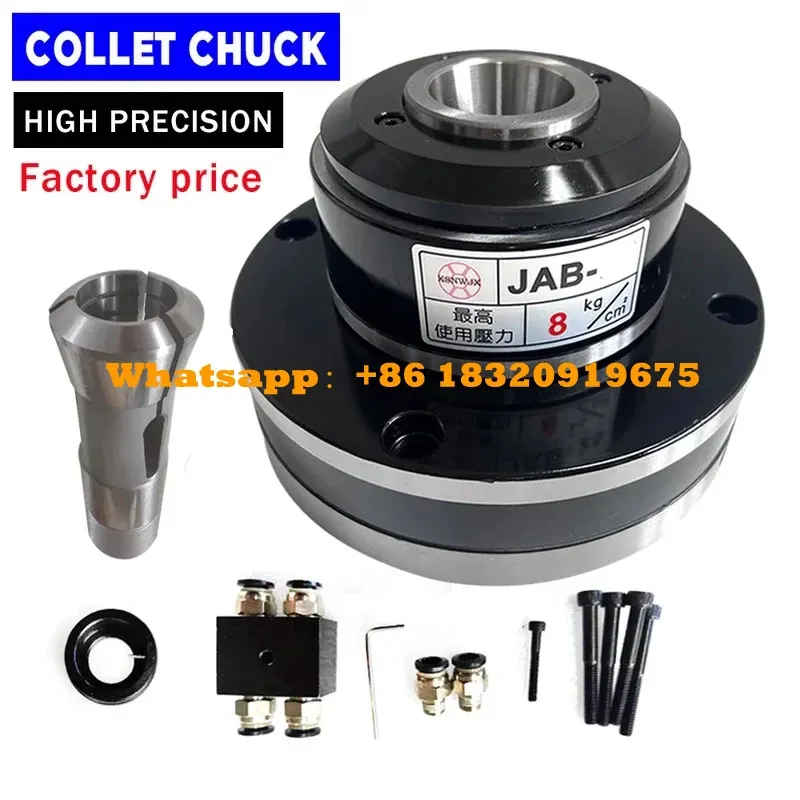 JAB-15 Pneumatic Collet Chuck With Collets For CNC Lathe Small Push-Forward Pneumatic Rotary Chuck cyclmotion
JAB-15 Pneumatic Collet Chuck With Collets For CNC Lathe Small Push-Forward Pneumatic Rotary Chuck cyclmotion
