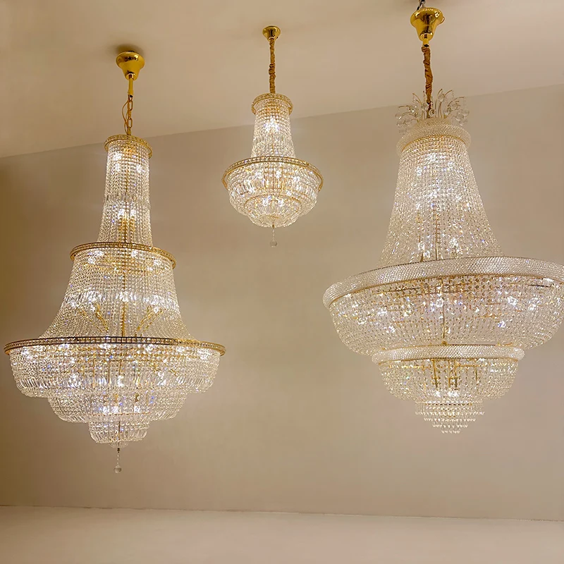 Villa Large Pendant Light Luxury High Ceiling Living Room Revolving Stairwell Lamp High Quality Crystal Gold/Silver Chandelier
Villa Large Pendant Light Luxury High Ceiling Living Room Revolving Stairwell Lamp High Quality Crystal Gold/Silver Chandelier