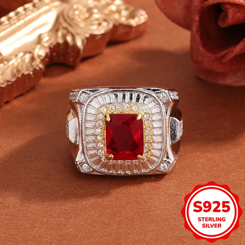 Креативный рубин из стерлингового серебра S925 с четырьмя когтями Геометрическое кольцо для пары, женское обручальное свадебное подарочное ювелирное изделие
Креативный рубин из стерлингового серебра S925 с четырьмя когтями Геометрическое кольцо для пары, женское обручальное свадебное подарочное ювелирное изделие