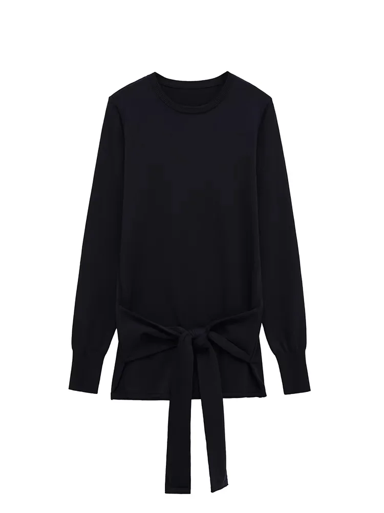 HH Women's Fashion Versatile Crew Neck Long Sleeve Knitted Top Female Elegant Waist Bow Decorative Pullover Sweater Mujer
HH Women's Fashion Versatile Crew Neck Long Sleeve Knitted Top Female Elegant Waist Bow Decorative Pullover Sweater Mujer