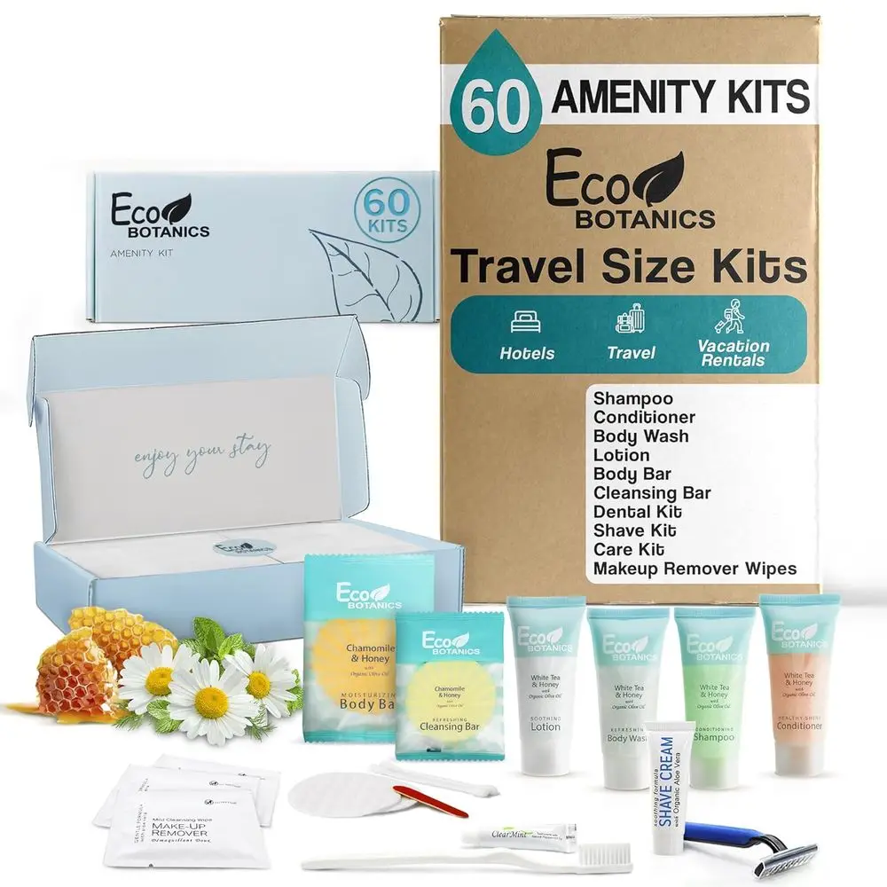 Terra e Eco Botanics Amenity & Accory Kit | 0.85 oz Travel Size Shampoo, Conditioner, Lotion, Body Wash, Soap Bar, Shave & Denta
Terra e Eco Botanics Amenity & Accory Kit | 0.85 oz Travel Size Shampoo, Conditioner, Lotion, Body Wash, Soap Bar, Shave & Denta