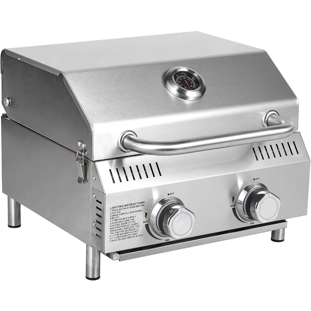 Portable Propane Gas Grill 2 Burners Stainless Steel Outdoor Patio Backyard Camping Tailgating RV Trips
Portable Propane Gas Grill 2 Burners Stainless Steel Outdoor Patio Backyard Camping Tailgating RV Trips