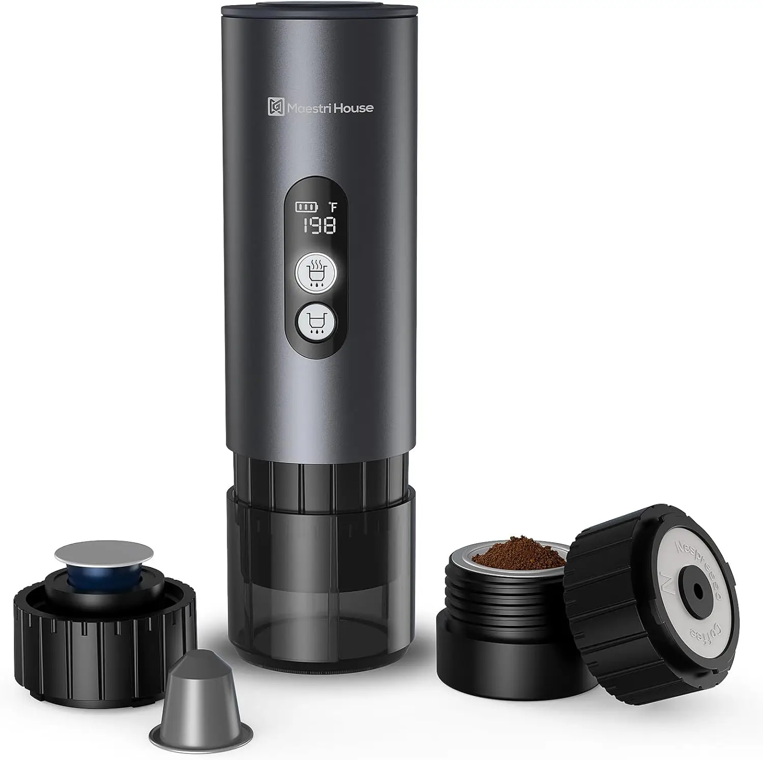 Portable Travel Espresso Coffee Machine Fast Self Heating 2 To 3 Minutes Hold Small Tea Cup Compatible With Capsule Ground Coffe
Portable Travel Espresso Coffee Machine Fast Self Heating 2 To 3 Minutes Hold Small Tea Cup Compatible With Capsule Ground Coffe