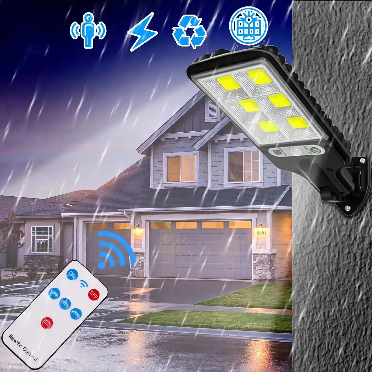Уличный солнечный светильник 108COB LED с датчиком движения, настенный светильник IP65, водонепроницаемый прожектор с пультом дистанционного управления для сада
Уличный солнечный светильник 108COB LED с датчиком движения, настенный светильник IP65, водонепроницаемый прожектор с пультом дистанционного управления для сада