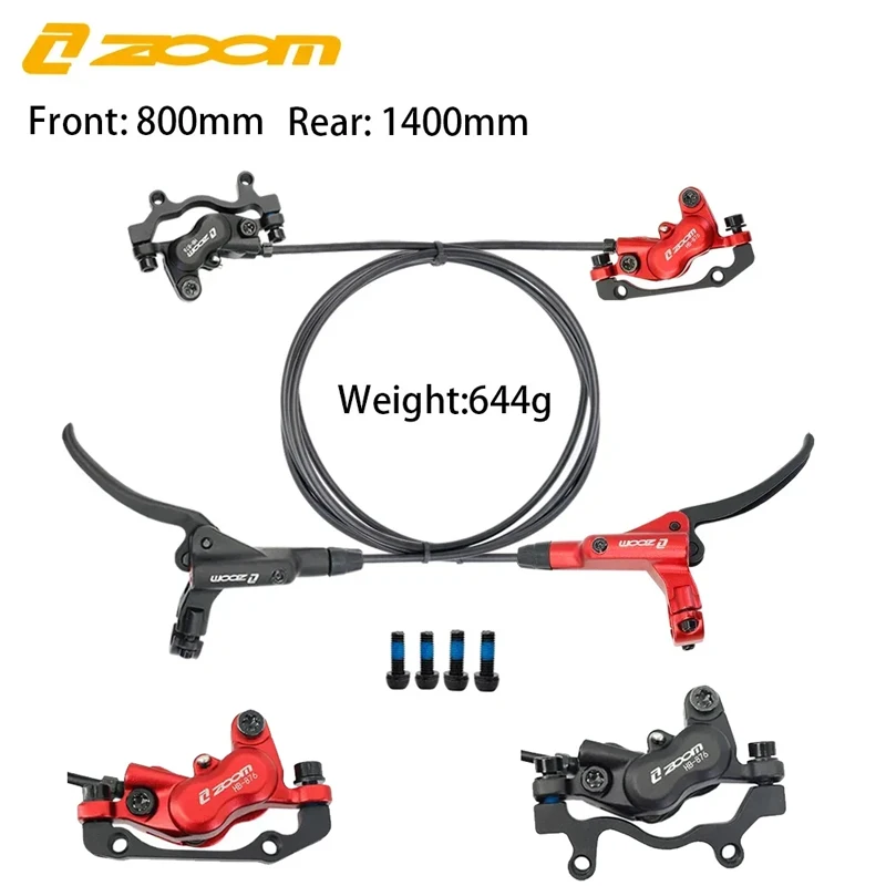 ZOOM HB-876 MTB Hydraulic Disc Brakes | Front 800mm/Rear 1400mm 4-Piston System | Bicycle Brake Set with Heat Dissipation
ZOOM HB-876 MTB Hydraulic Disc Brakes | Front 800mm/Rear 1400mm 4-Piston System | Bicycle Brake Set with Heat Dissipation