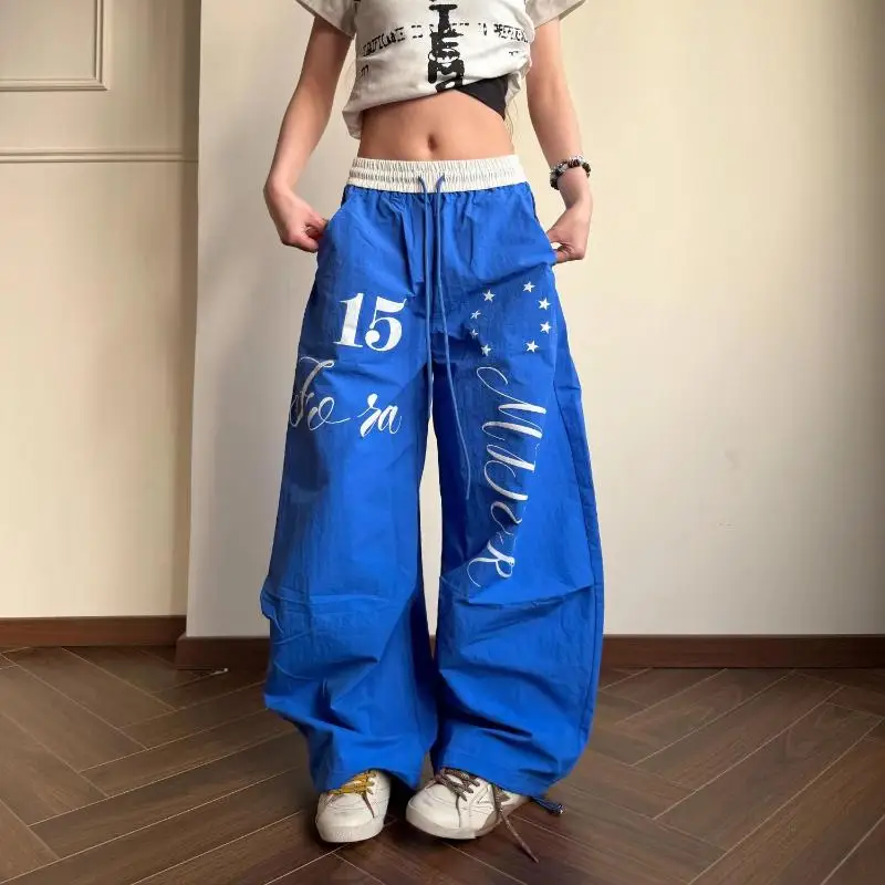 Quick Dry Wide Leg Pants Men's Lightweight Loose Blue Star Print Casual Pants American Street Style Jersey Wind Sports
Quick Dry Wide Leg Pants Men's Lightweight Loose Blue Star Print Casual Pants American Street Style Jersey Wind Sports