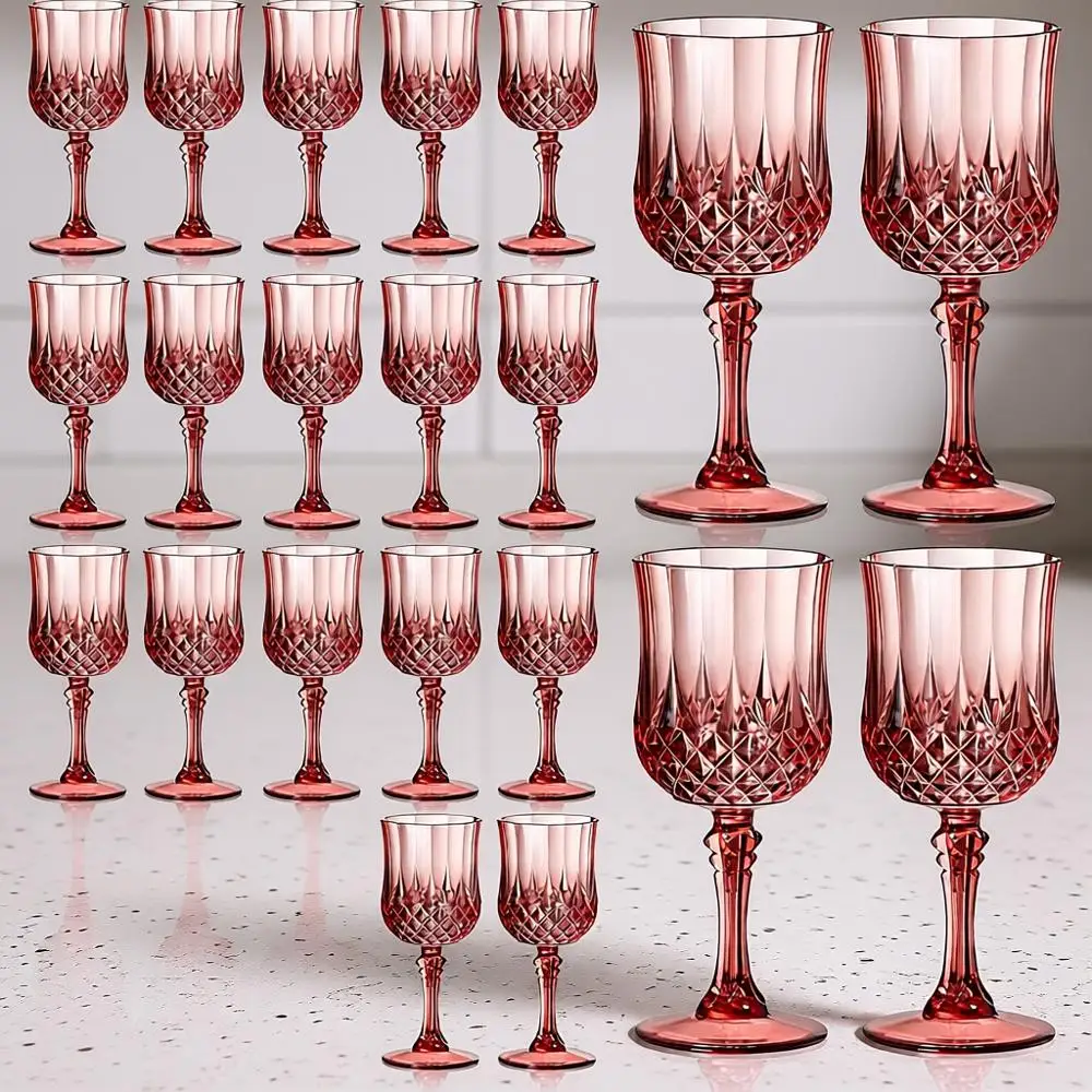 Набор из 7 розовых винтажных бокалов для напитков из розового золота, небьющиеся, для свадьбы, хрустальные фужеры для воды, многоразовая посуда
Набор из 7 розовых винтажных бокалов для напитков из розового золота, небьющиеся, для свадьбы, хрустальные фужеры для воды, многоразовая посуда