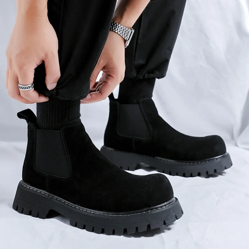 Мужские модные уличные ботинки для пустыни, слипоны из замши, кожаные ковбойские ботинки на платформе, весенне-осенние ботинки челси до щиколотки, мужские
Мужские модные уличные ботинки для пустыни, слипоны из замши, кожаные ковбойские ботинки на платформе, весенне-осенние ботинки челси до щиколотки, мужские