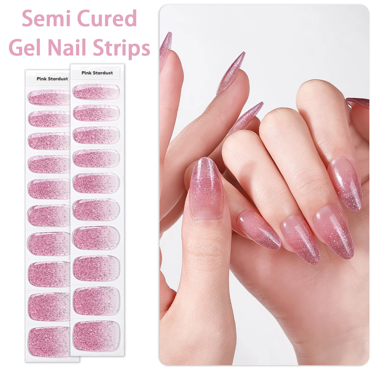 20Tips Gradient Semi-Cured Gel Nail Wraps Glitter Sequin Full Cover UV Gel Nail Sticker Long-Lasting Nail Polish Nail Art Strips
20Tips Gradient Semi-Cured Gel Nail Wraps Glitter Sequin Full Cover UV Gel Nail Sticker Long-Lasting Nail Polish Nail Art Strips
